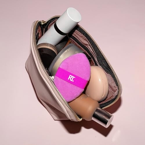 Real Techniques Miracle 2-In-1 Powder Puff 2 Pack, Dual-Sided, Full Size Makeup Blending Puff, Reversible Elastic Band, Makeup Sponge & Powder Puff, For Liquid, Cream & Powder Products, Crulety-Free - Image 5
