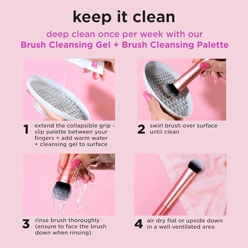 Real Techniques Bubble Blending Makeup Brush, Multipurpose Foundation Brush For Liquid, Cream, & Powder Products, Unique Round Brush Head, Synthetic Bristles, Vegan & Cruelty Free, 1 Count - Image 4