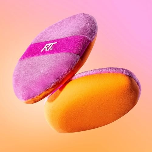 Real Techniques Miracle 2-In-1 Powder Puff 2 Pack, Dual-Sided, Full Size Makeup Blending Puff, Reversible Elastic Band, Makeup Sponge & Powder Puff, For Liquid, Cream & Powder Products, Crulety-Free - Image 4