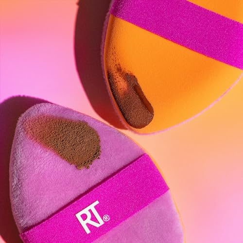 Real Techniques Miracle 2-In-1 Powder Puff 2 Pack, Dual-Sided, Full Size Makeup Blending Puff, Reversible Elastic Band, Makeup Sponge & Powder Puff, For Liquid, Cream & Powder Products, Crulety-Free - Image 6