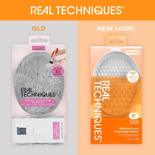 Real Techniques Miracle Brush Cleansing Palette, Makeup Brush Cleaner For Deep Cleaning, Use With Makeup Brush Shampoo, Silicone Ridges & Easy Grip, Includes Cleansing Gel, Cruelty-Free, 3 Count - Image 12