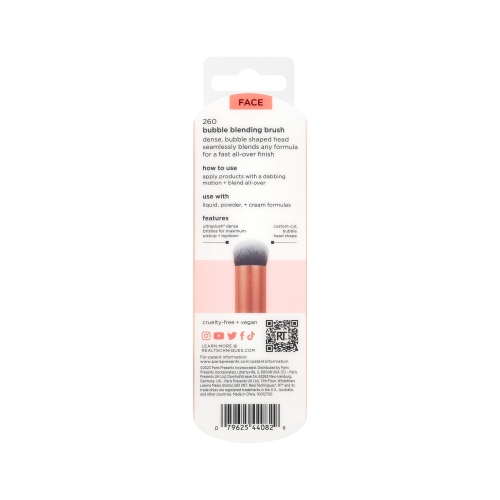 Real Techniques Bubble Blending Makeup Brush, Multipurpose Foundation Brush For Liquid, Cream, & Powder Products, Unique Round Brush Head, Synthetic Bristles, Vegan & Cruelty Free, 1 Count - Image 2