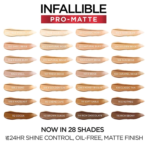 L'Oreal Paris Cosmetics Makeup Infallible Pro-Matte Liquid Longwear Foundation, Ivory Buff, 1 fl oz. - Image 6