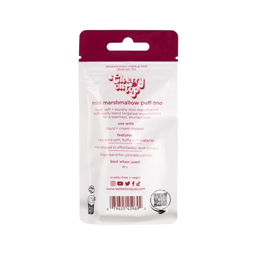 Real Techniques Cherry On Top Mini Marshmallow Puff Trio, Mini Makeup Puffs For Concealer & Foundation, Spot Correcting & Blending, Dry Use Beauty Sponge, Travel Size, Vegan & Cruelty-Free, 3 Count - Image 2