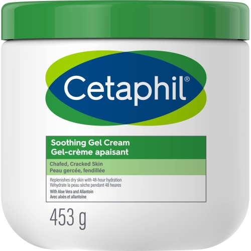 Cetaphil Soothing Gel Cream with Aloe Vera and Allantoin – For Chafed, Irritated, Cracked and Sensitive Skin – 48 Hour Hydration – Dermatologist Recommended, 453g