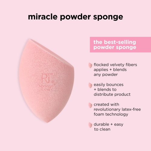 Real Techniques Miracle Powder Sponge, Makeup Blending Sponge For Powder Products, Set Makeup For Natural Finish & Cloud Skin, Buildable Coverage, Velvet Material, Latex-Free Foam, 2 Count - Image 12