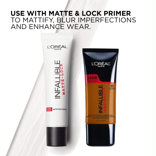 L'Oreal Paris Cosmetics Makeup Infallible Pro-Matte Liquid Longwear Foundation, Ivory Buff, 1 fl oz. - Image 3