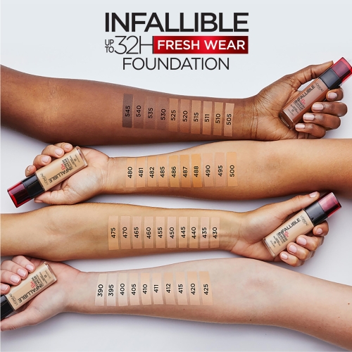 L'Oreal Paris Makeup Infallible Up to 32 Hour Fresh Wear Lightweight Foundation, 510 Hazelnut, 1 Fl Oz, Packaging May Vary - Image 7