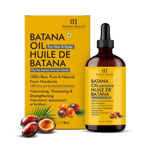 Botanic Hearth Raw Batana Oil for Hair (4 fl oz) | 100% Pure & Unrefined Oil from Honduras | Promotes Thicker, Stronger Hair