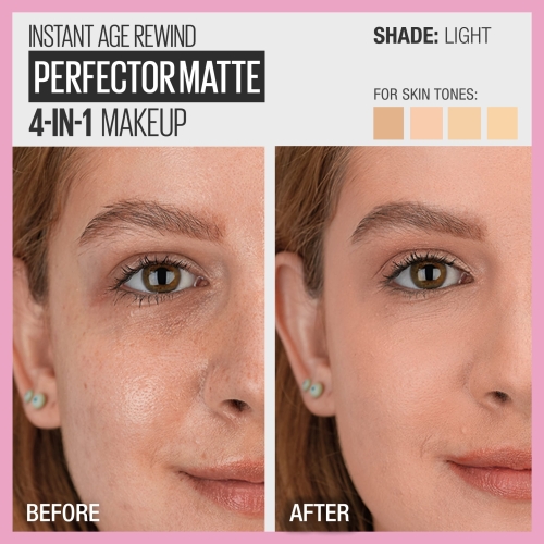 Maybelline Instant Age Rewind Instant Perfector 4-In-1 Matte Makeup, 01 Light, 1 Count - Image 8