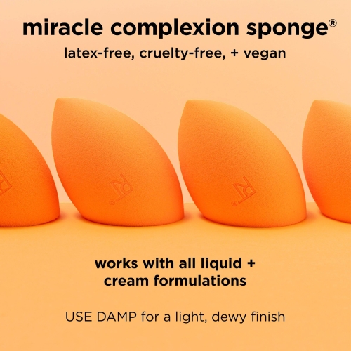 Real Techniques Miracle Complexion Sponge, Makeup Blender for Liquid and Cream Foundation, Full Coverage, Streak-Free Professional Makeup Tool, Cruelty Free, Vegan, Latex Free, 4 Count - Image 11