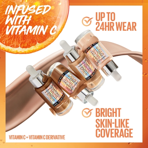 Maybelline Super Stay Up to 24HR Skin Tint, Radiant Light-to-Medium Coverage Foundation, Makeup Infused With Vitamin C, 372, 1 Count - Image 4