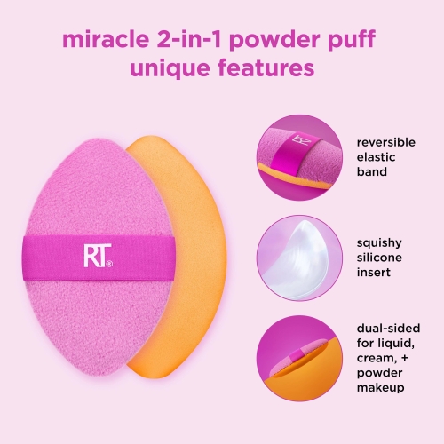 Real Techniques Miracle Complexion Sponge + Miracle 2-In-1 Powder Puff, Makeup Blending Sponge & Dual-Sided Powder Puff, For Liquids, Creams, & Powders, Vegan & Latex-Free, 2 Count - Image 18