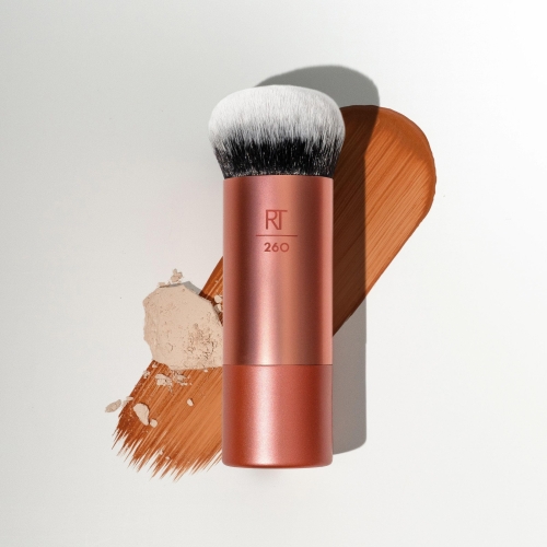 Real Techniques Bubble Blending Makeup Brush, Multipurpose Foundation Brush For Liquid, Cream, & Powder Products, Unique Round Brush Head, Synthetic Bristles, Vegan & Cruelty Free, 1 Count - Image 9